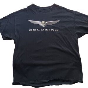 Large Honda Goldwing T-shirt Black Logo Crewneck Short Sleeve Cotton Pre-Owned